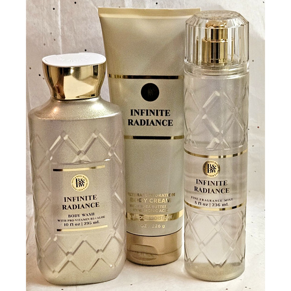 3 Pc Bath & Body Works Infinite Radiance Body Cream, Body Wash & Fine Spray Mist - Picture 3 of 3